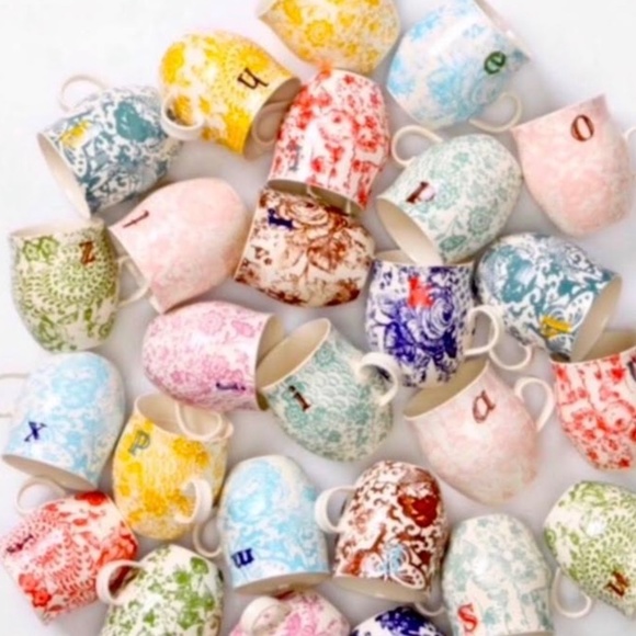 D d {Anthro} Homegrown Monogram Mug {Anthropologie} Initial Coffee + Tea Cup - Picture 5 of 16